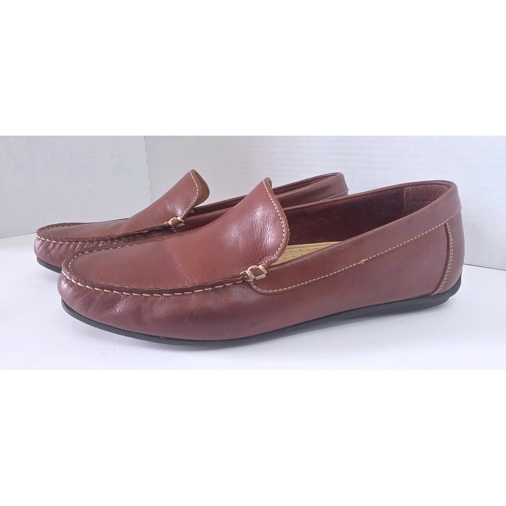 14th & Union Mens Brown Leather Driving Loafers Moc Toe Slip On Shoes 9.5 M